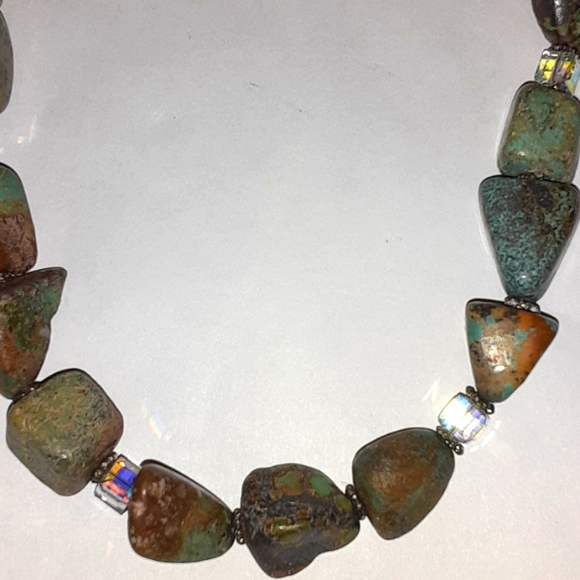 Blue rock necklace 18 inch length - Picture 3 of 3